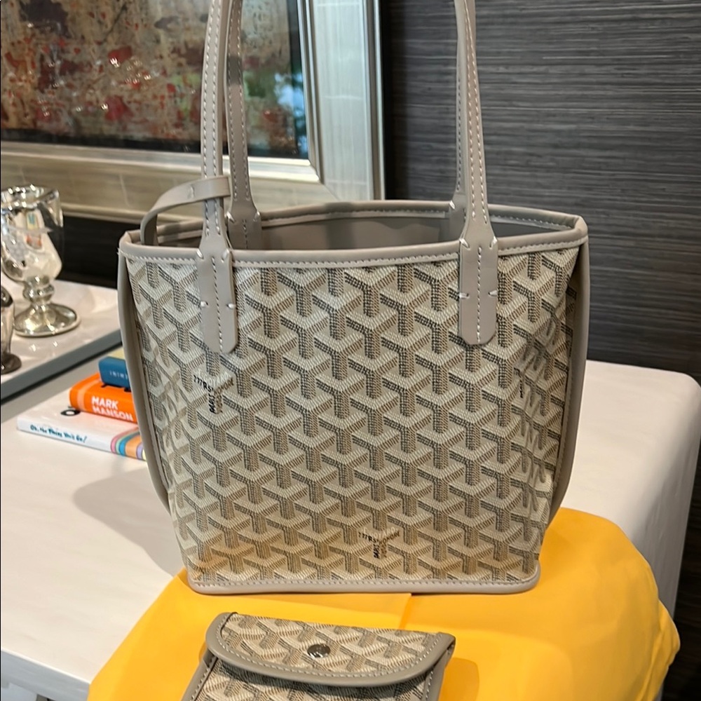 Gray Patterned Tote Bag
